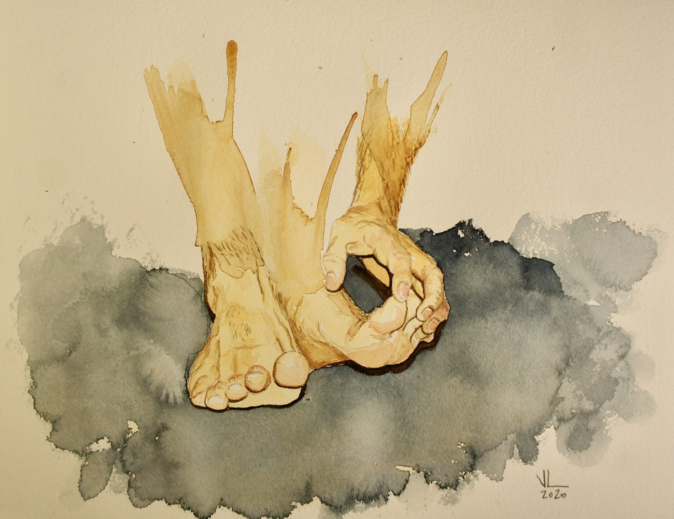 Watercolour_hand_holds_left_foot