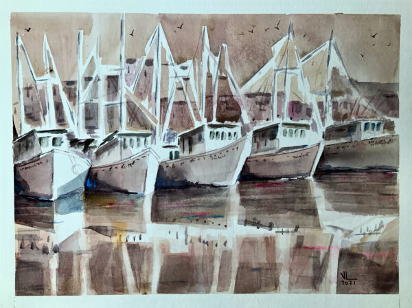 Watercolour excercises – sailboats Watercolour excercises – sailboats